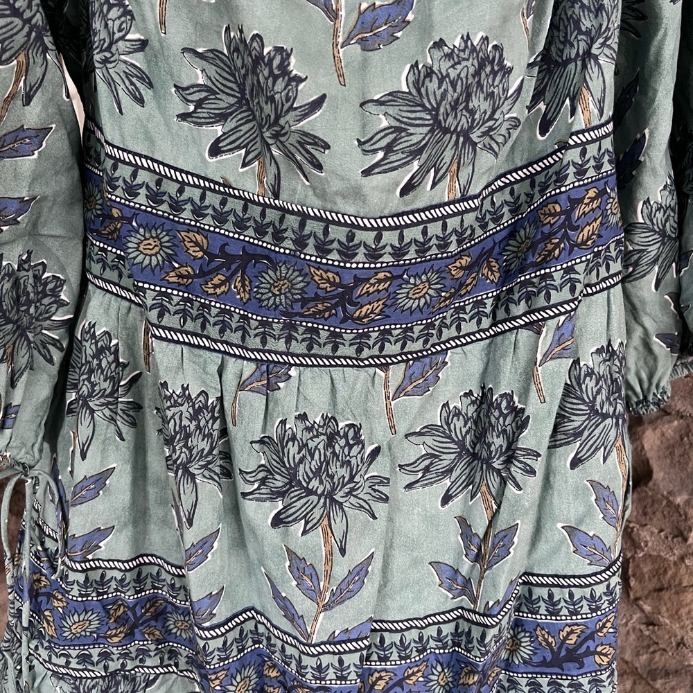 NWT Size XL Victoria Dunn Boho Sunflower Mini Dress in Cornflower. - Picture 8 of 13